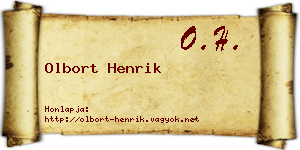 Olbort Henrik névjegykártya
